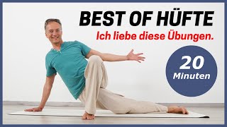 Yoga Hüftöffner  Meine 4 Lieblingsübungen für die Hüfte 20 Minuten [upl. by Lindsy]