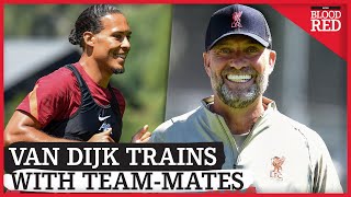 Virgil van Dijk Back in Liverpool Training  Matip Minamino amp Trent Return  REPORT [upl. by Justine808]