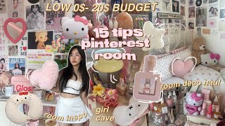 🎀 How to make your room AESTHETIC on a low budget ౨ৎ your PINTEREST ROOM ERA [upl. by Ardnayek]