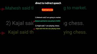 Direct indirect speech Change narration Reported SpeechEnglish Grammar10 th classshort [upl. by Branscum]