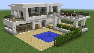 Minecraft  How to build a modern house 5 [upl. by Idolla65]