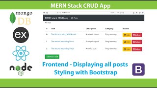 Creating a MERN stack CRUD app  Part 03  Front end  Display all posts 2 [upl. by Cordeelia]