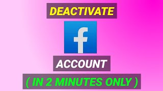 Facebook ID Deactivate Kaise Kare  Deactivate Fb Account 2024  How To Deactivate Facebook Account [upl. by Dickman161]