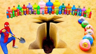 How to make Christmas Bell pit with Spiderman vs Toothpaste Eruption and Fanta Coca Cola vs Mentos [upl. by Eivi]