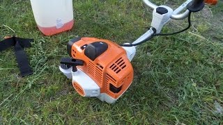 Stihl Fs260  27KM  Odpalanie i koszenie  Engine Starting and Mowing [upl. by Lardner]