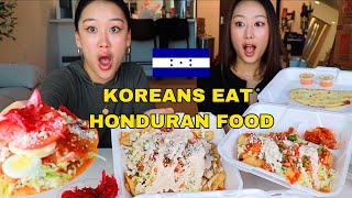 KOREAN SISTERS EAT HONDURAN FOOD 🇭🇳 [upl. by Gillette]