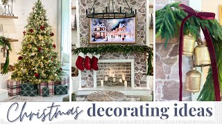 CHRISTMAS DECORATE WITH ME 2023 🎄PART 1  Christmas Tree Decorating Christmas Mantle  Living Room [upl. by Halimeda702]