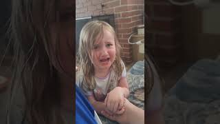 3 year old upset that she cant play with the phone [upl. by Haase]