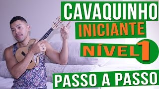 AULA DE CAVAQUINHO INICIANTE l NIVEL BÁSICO l PASSO A PASSO [upl. by Noyes]