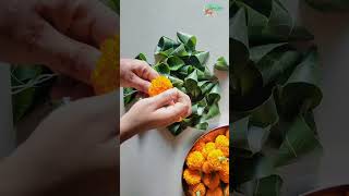 Mango leaf తో Toranam 🌿🏵️ diyshortsmangoleaftoranyoutubeshortsviralvideolakshmikilarivlogs [upl. by Esyahc]