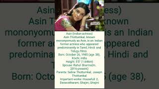 Asin Biography asin actress ghajini shorts status viralvideo [upl. by Harland]