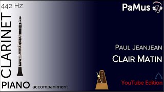 Paul Jeanjean Clair Matin for Clarinet and Piano tuning accompaniment 442Hz [upl. by Artemed396]