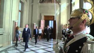 Incontro del Presidente Giorgio Napolitano con il Re Felipe VI e la Regina Letizia di Spagna [upl. by Ruon480]