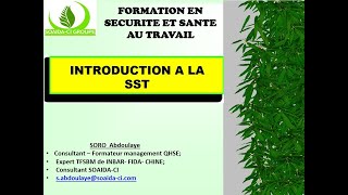 Introduction à la Sécurité et Santé au Travail SST [upl. by Einnek]