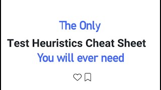 The only Testing Heuristics Cheat Sheet You will ever Need [upl. by Reh466]