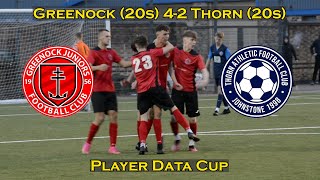 HIGHLIGHTS Greenock Juniors 20s 42 Thorn Athletic 20s  Player Data Cup  040823 [upl. by Torp]