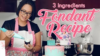 3 Ingredients Marshmallow Fondant  Easy Recipe [upl. by Eicyak]