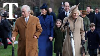 Royals attend Christmas service on the Sandringham estate [upl. by Eillo]