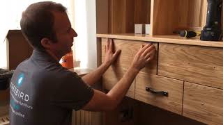 How to fit drawer boxes and drawer fronts on undermount runners [upl. by Ahsenit]