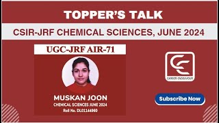 MUSKAN JOON  UGCJRF Chemical Sciences June 2024 [upl. by Oivat]