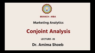 Marketing Analytics  Conjoint Analysis  AKTU Digital Education [upl. by Zsa267]