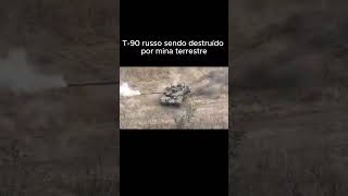 T90 russo destruído por mina terrestre [upl. by Christiano]