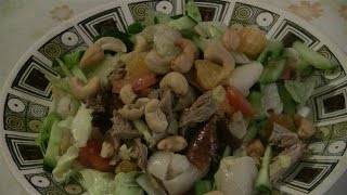 Asian Salad With Lychee Fruit Chinese Food Recipe [upl. by Caresse804]