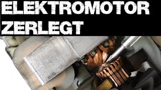 Elektromotor zerlegt  Bürsten Wicklungen Eisenkern [upl. by Nylirek346]