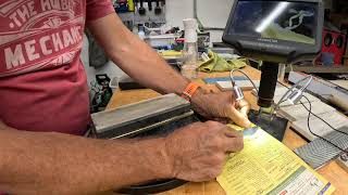 Kyle in his Knife shop and sharpening kitchen knives [upl. by Nahc]