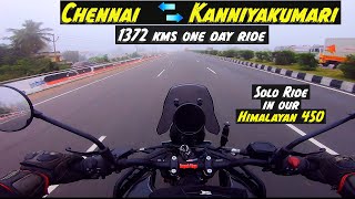 Chennai 🔄 Kanyakumari ⛔1372 kms One Day Solo ride🤗 in our Himalayan 450😍 lingeshvlogs3871 ❌ [upl. by Icul584]