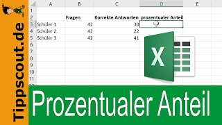 Excel Prozentualer Anteil schnell ausgerechnet SCHNELLANLEITUNG [upl. by Armitage]