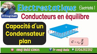 Capacité dun condensateur plan Calcul par théorème de Gauss [upl. by Hubert823]