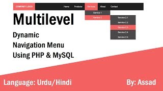 Multilevel Dynamic Menu PHP amp MySQL in UrduHindi Introduction Part 14 [upl. by Studner]