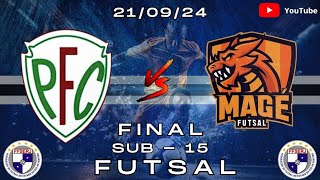 PALMEIRA X MAGÉ SUB 15 FINAL CAMPEONATO CARIOCA DE FUTSAL FFSERJ 210924 [upl. by Azil]