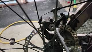 How to tighten rotor disc brakes Fattire Mountain Bike rotor adjustments QuietKat ebike fattire [upl. by Regine109]