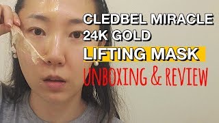 Cledbel Miracle 24k Gold Collagen One Kill V Lifting Mask Uboxing amp Review  LOLA WORLD [upl. by Ynnod]