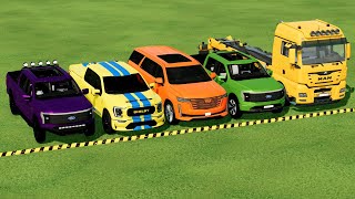 TRANSPORTING PIXAR CARS amp FRUITS WITH COLORED amp JOHN DEERE vs CLAAS vs TRACTORS  BeamNGdrive 962 [upl. by Nussbaum]