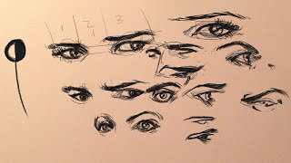 COME DISEGNARE GLI OCCHI TANTI SCHEMI PRATICI ED ESEMPI HOW TO DRAW EYES TUTORIAL [upl. by Notnats]