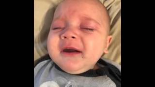 3 month old baby crying because hes too tired [upl. by Ateloj]