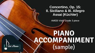 Concertino Op 15 II Siciliano amp III Allegro Assai Küchler  Piano Accompaniment sample [upl. by Assert]