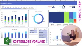 Interaktives Excel Haushaltsbuch mit Dashboard inkl kostenloser Vorlage [upl. by Arondell]