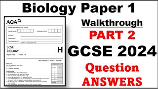 GCSE Biology Paper 1 Part 2 2024 Questions and Answers REVISION [upl. by Martelli839]