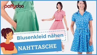 Perfekte Nahttaschen nähen amp Anleitung für Blusenkleid mit Tellerrock [upl. by Ecnedurp]