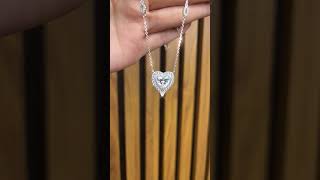 Sterling Silver Huge HeartShaped Pendant Fully Encrusted with Simulated Diamonds [upl. by Kahl464]