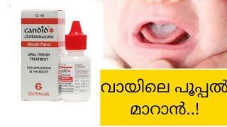 Clotrimazole mouth paint Malayalam review  candid mouth paint  വായിലെ പൂപ്പൽ മാറാൻ  antifungal [upl. by Ayarahs]