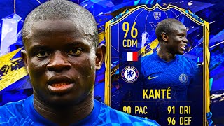 UNREAL 🔥 96 TOTY KANTE PLAYER REVIEW  FIFA 22 ULTIMATE TEAM [upl. by Yras93]