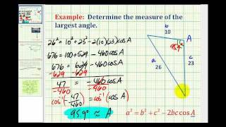 Example Determine the Measure of an Angle of a Triangle Given the Length of Three Sides [upl. by Waynant431]