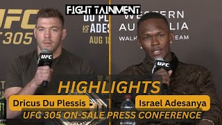 Dricus Du Plessis VS Israel Adesanya UFC 305 OnSale Press Conference Highlights [upl. by Erleena]