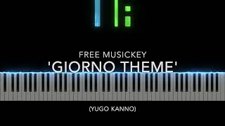 Giorno Theme Easy Piano Video Score  SHEET MUSIC  Yugo Kanno  Arr by Free MusicKey [upl. by Esilrahc]