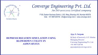 Depressurization using blowdown utility in Aspen HYSYS [upl. by Jac772]